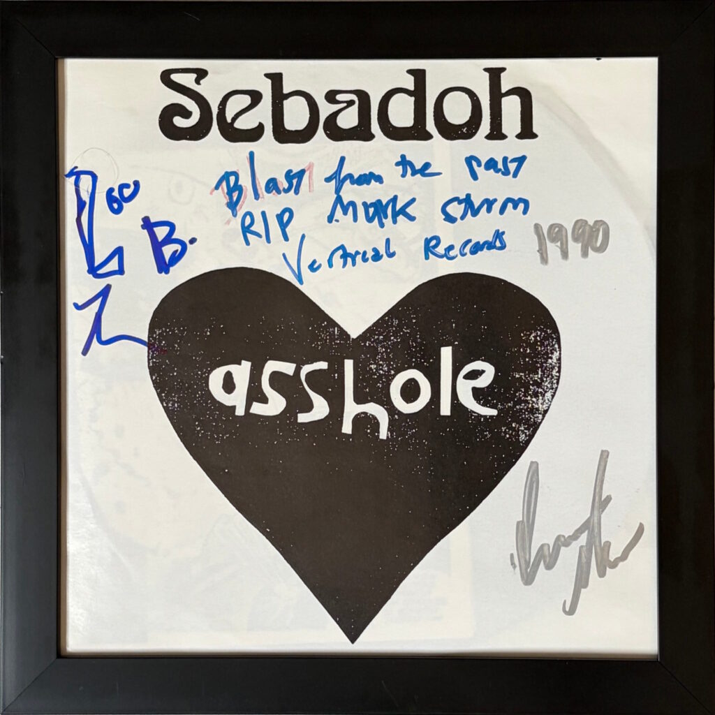 Sebadoh - Asshole single - signed by Eric Gaffney and Lou Barlow